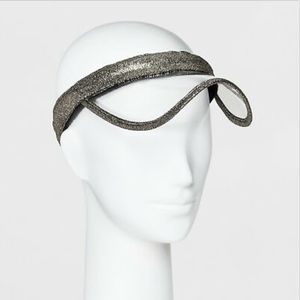 Mossimo Clear Visor Hat Gold Black Glitter